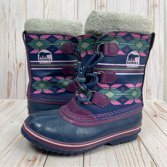Sorel Shoes - Sorel Caribou Womens Purple Waterproof Insulated Rubber Winter Snow Boots